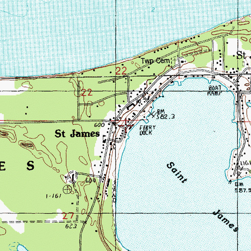 Topographic Map of Mormon Print Shop Historical Marker, MI