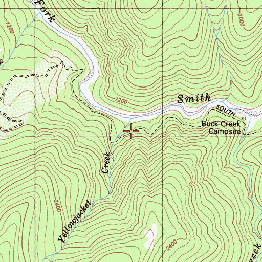 Topographic Map of Upper Smith River Trail, CA
