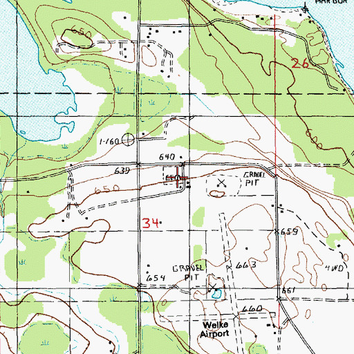 Topographic Map of Holy Cross Cemetery, MI