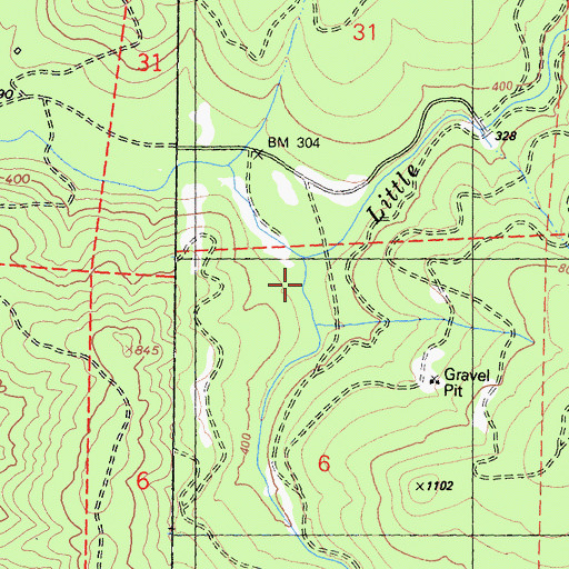 Topographic Map of Upper South Fork Little River, CA