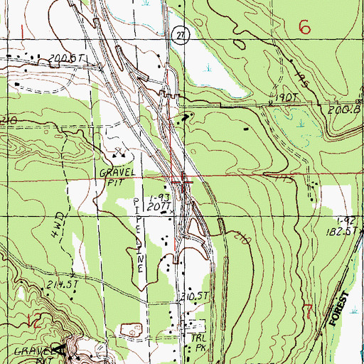 Topographic Map of Interchange 313, MI