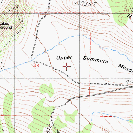 Topographic Map of Upper Summers Meadows, CA