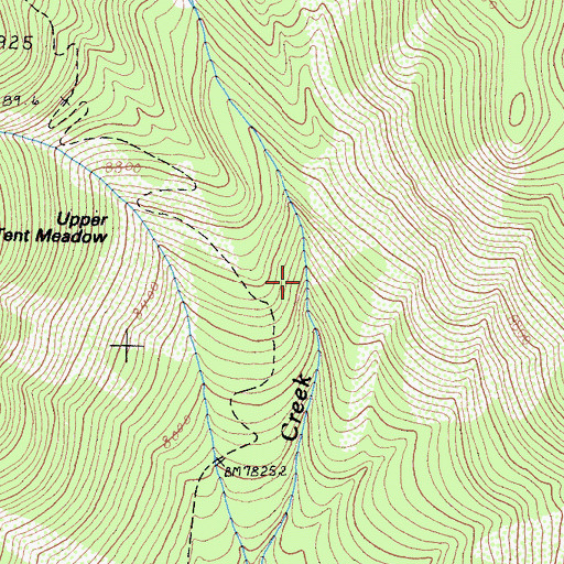 Topographic Map of Upper Tent Meadow, CA