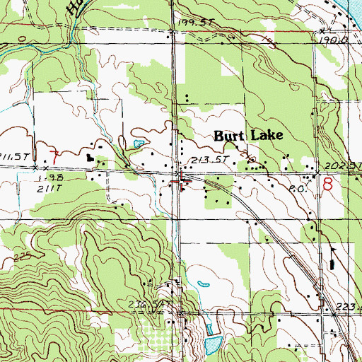 Topographic Map of Burt Lake Christian Church, MI