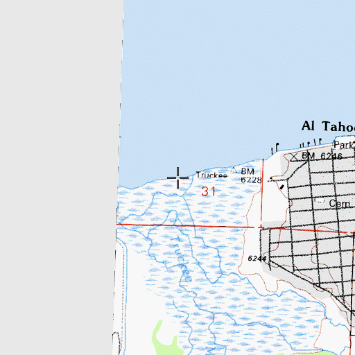 Topographic Map of Upper Truckee River, CA