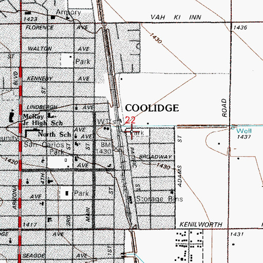 Topographic Map of East Park, AZ