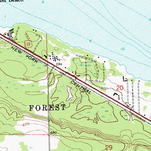 Topographic Map of Tee Pee Campgrounds, MI
