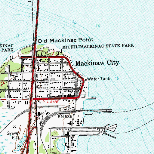 Topographic Map of Church of the Straits, MI