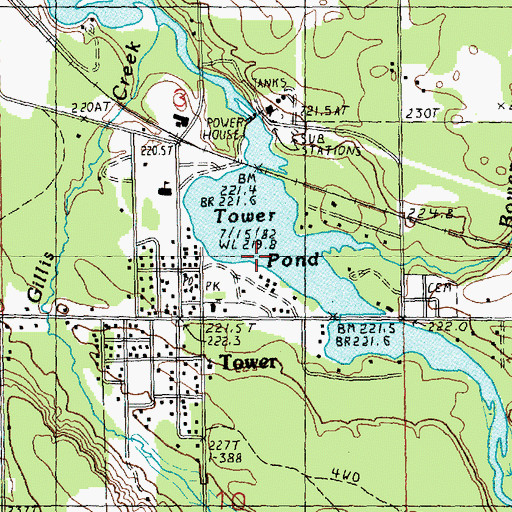 Topographic Map of Tower Baptist Church, MI