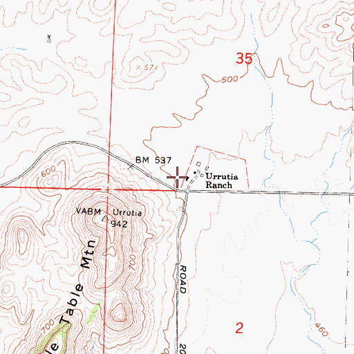 Topographic Map of Urrutia Ranch, CA