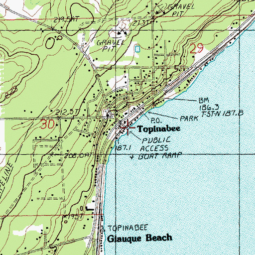 Topographic Map of Topinabee Station (historical), MI