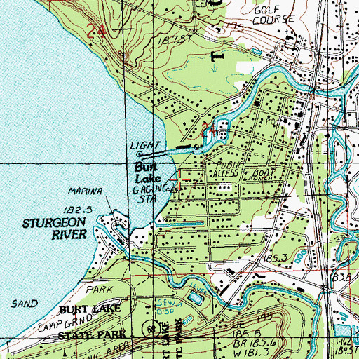 Topographic Map of Devoe Beach, MI