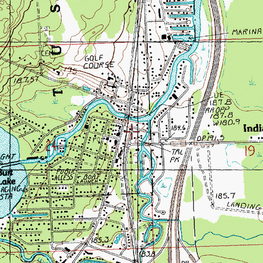 Topographic Map of Marina Park, MI
