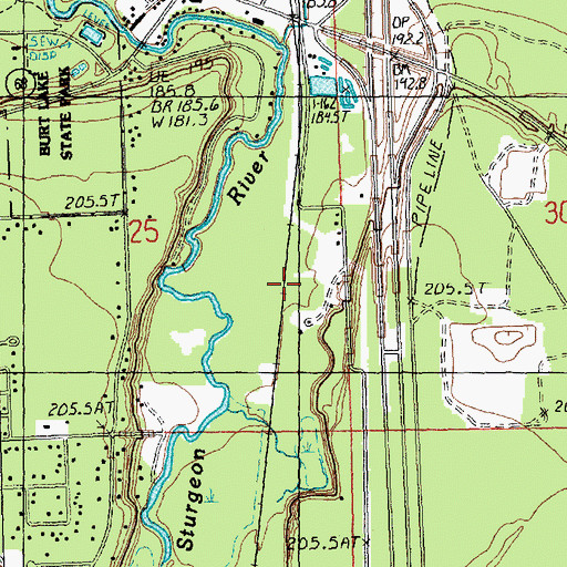 Topographic Map of Indian River Station (historical), MI