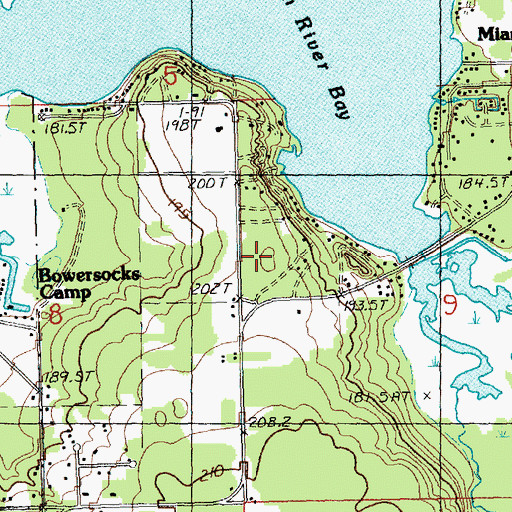 Topographic Map of Pigeon Bay Campground, MI