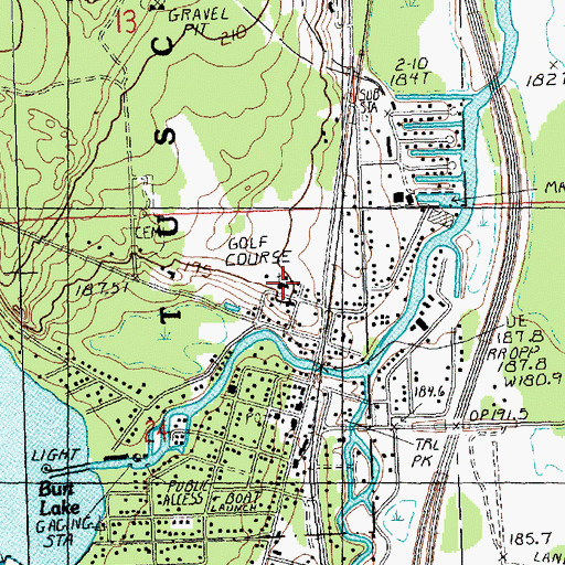 Topographic Map of Indian River Baptist Church, MI