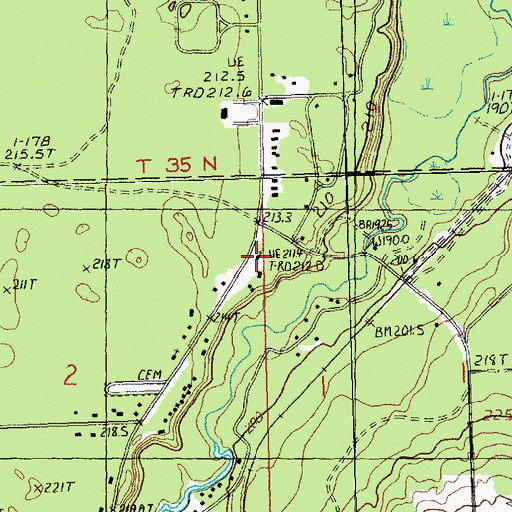 Topographic Map of Hope Lutheran Church, MI