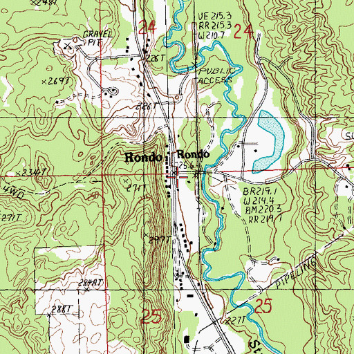 Topographic Map of Rondo Station (historical), MI
