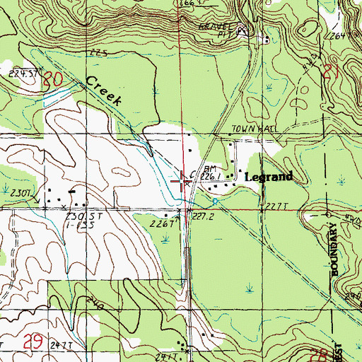 Topographic Map of Legrand Post Office (historical), MI