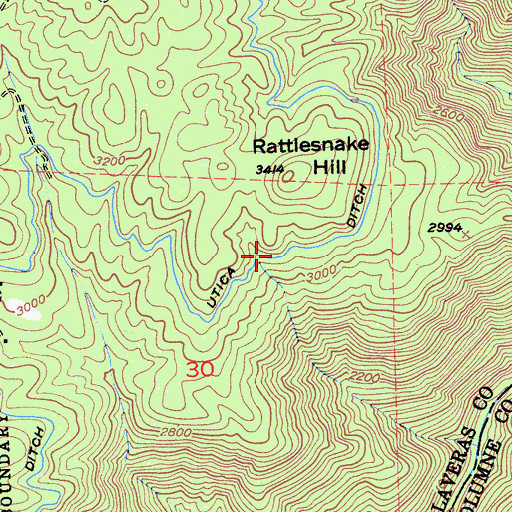 Topographic Map of Utica Ditch, CA