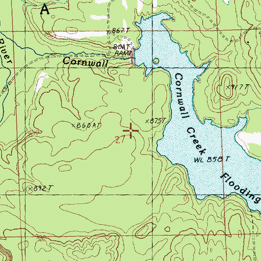Topographic Map of Cornwell Post Office (historical), MI