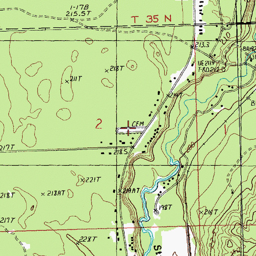 Topographic Map of Indian River Catholic Shrine Cemetery, MI