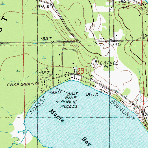 Topographic Map of Saint Mary's Indian Cemetery, MI