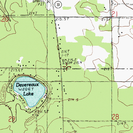 Topographic Map of Johnson Grave, MI