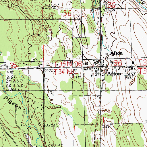 Topographic Map of Saint Monica's Catholic Cemetery, MI