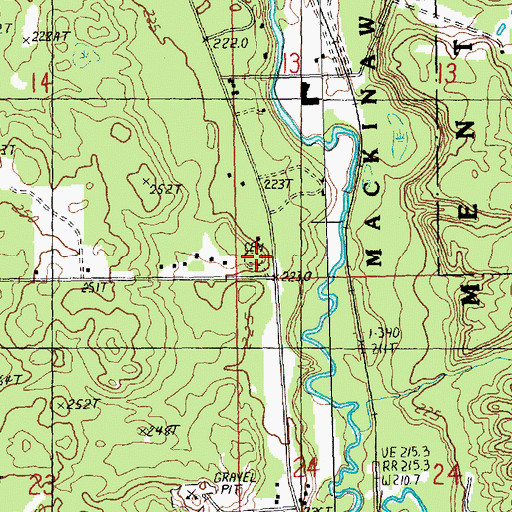 Topographic Map of Rondo Cemetery, MI