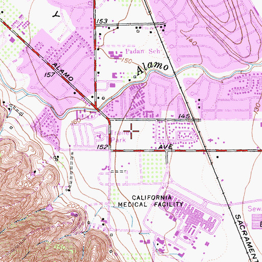 Topographic Map of Vaca Valley, CA