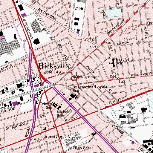 Topographic Map of Heitz Place Courthouse, NY