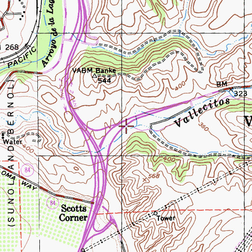 Topographic Map of Vallecitos Valley, CA