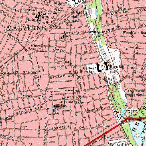 Topographic Map of Stuart Avenue Church, NY