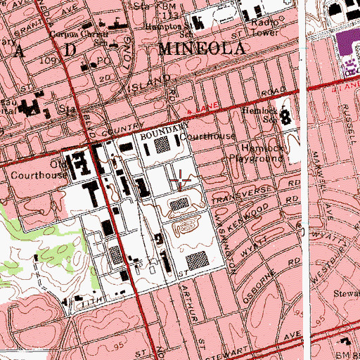 Topographic Map of Mineola Fair Grounds (historical), NY