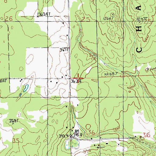 Topographic Map of Spring Vale Post Office (historical), MI