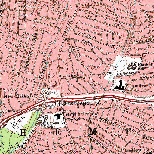 Topographic Map of Valley Stream Golf Club (historical), NY