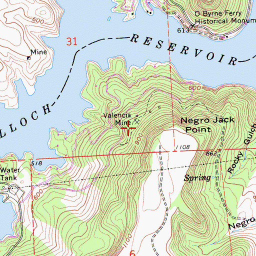 Topographic Map of Valencia Mine, CA
