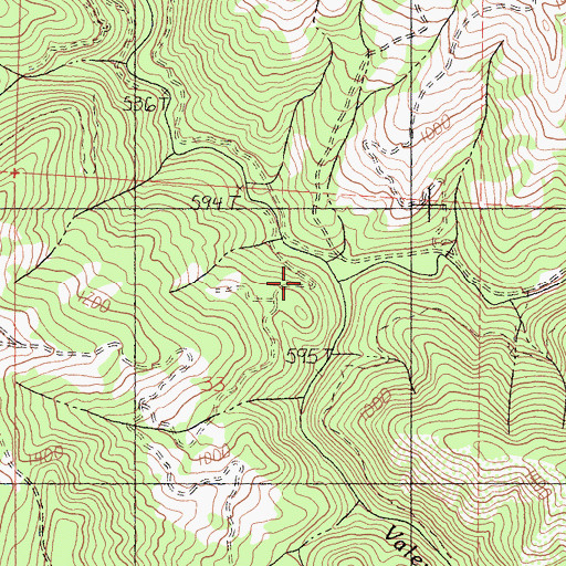 Topographic Map of Valentine Creek, CA