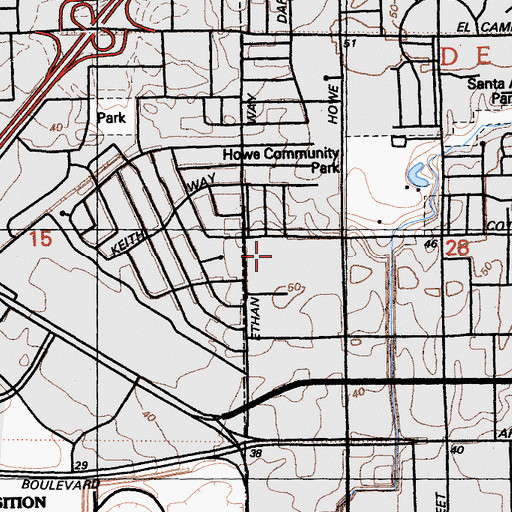 Topographic Map of Valle Vista Junior High School (historical), CA