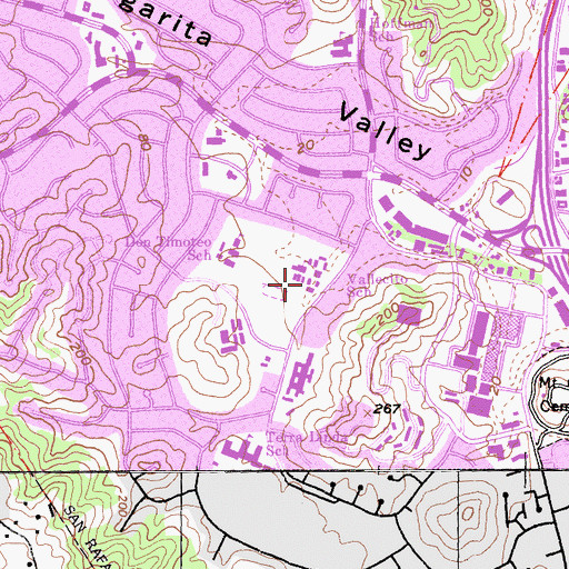Topographic Map of Vallecito Elementary School, CA