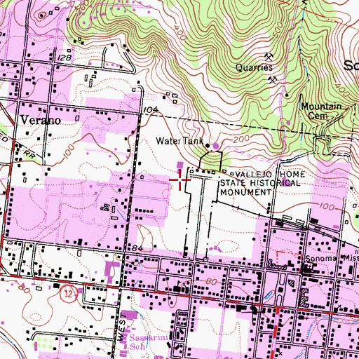 Topographic Map of Vallejo Home State Historical Monument, CA