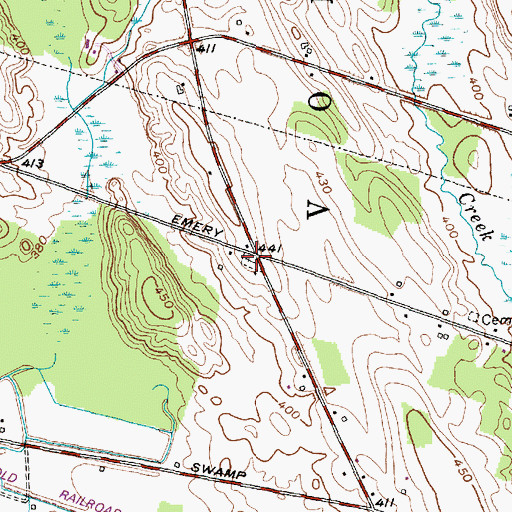 Topographic Map of Volney Rural Cemetery, NY