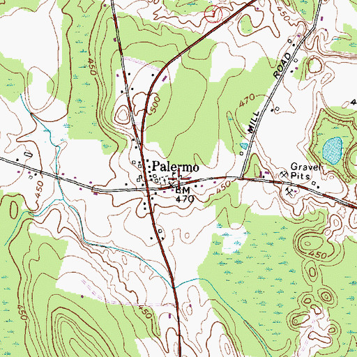 Topographic Map of School Number 1 (historical), NY