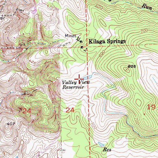 Topographic Map of Valley View Reservoir, CA