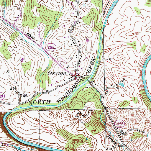 Topographic Map of Switzer Post Office (historical), KY