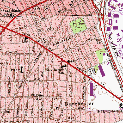 Topographic Map of Angelo Campanaro Park, NY