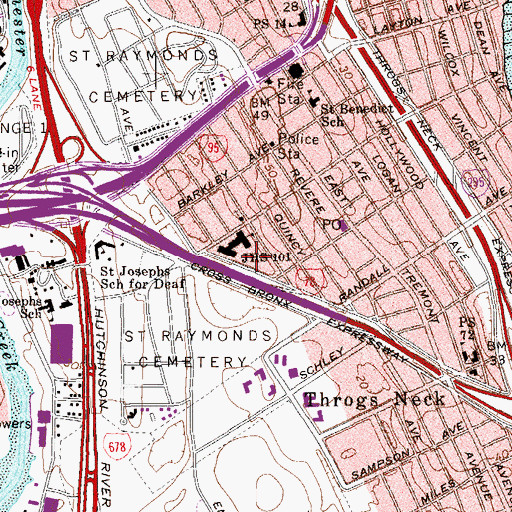 Topographic Map of Bruckner Playground, NY