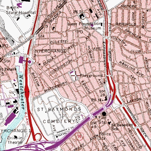 Topographic Map of Bufano Playground, NY