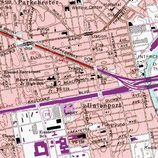 Topographic Map of Haviland Playground, NY